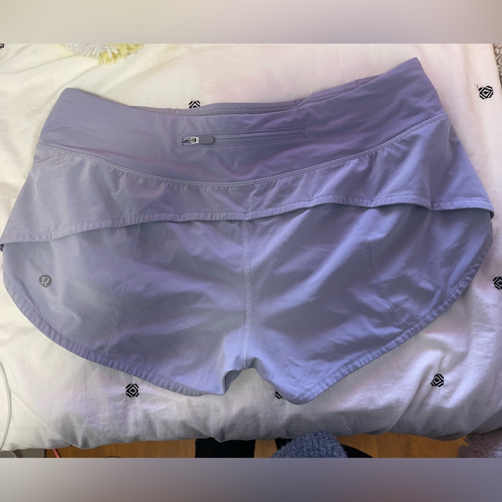 Lululemon speed up 2.5 short, size 8, lavender. Worn but in great condition